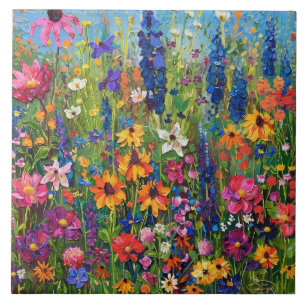Wildblumenfeld-Malerei Fliese