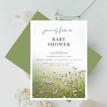 Wildblumenfeld Salbei Grün Babyparty