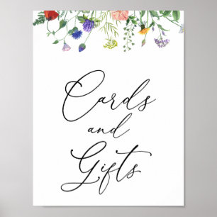 Wildblumenfelder Karten und Geschenke Schild