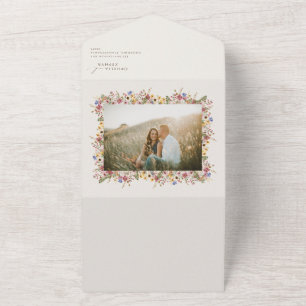 Wildblumenfoto Beige Hochzeit von Siegel und Sen All In One Einladung