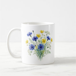 Wildblumengarten-Aquarellkunst Kaffeetasse