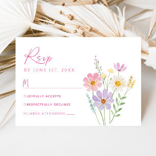 Wildblumengarten Blumen Hochzeit RSVP Karte