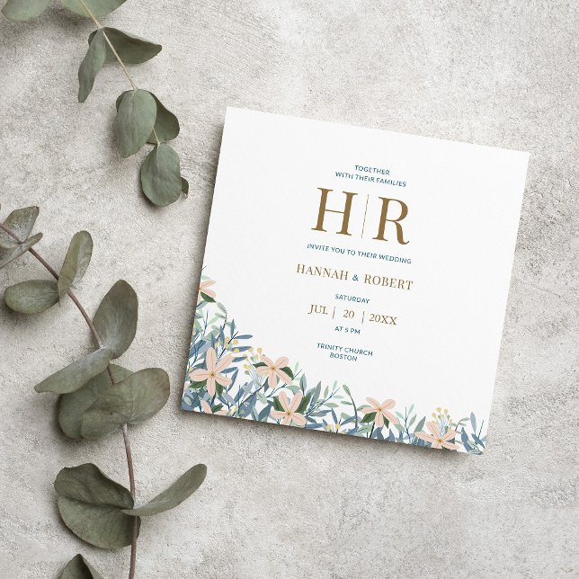 Wildblumengarten Boho Moderne Hochzeitseinladung Einladung (Von Creator hochgeladen)