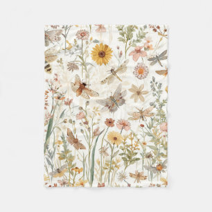 Wildblumengarten Botanische Schmetterlinge Floral Fleecedecke