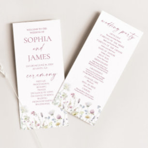 Wildblumengarten Florale Wilde Blumen Hochzeit Programm