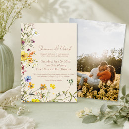 Wildblumengarten-Foto-Hochzeitseinladung Einladung