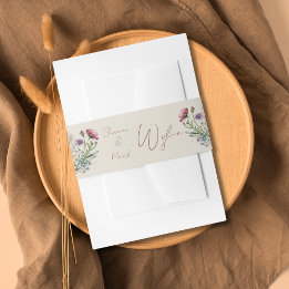 Wildblumengarten-Hochzeit Bauchband Einladungsbanderole