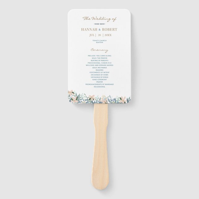 Wildblumengarten Hochzeitsfächer-Programm für drau Fächer (Vorderseite)
