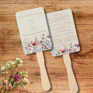 Wildblumengarten-Hochzeitsprogramm-Handfächer Fächer