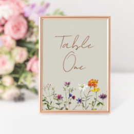 Wildblumengarten-Hochzeitstisch-Nummer Tischnummer