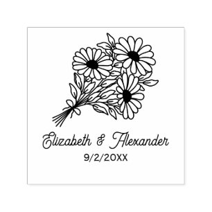 Wildblumenstrauß #2L Hochzeitspaar Namen Datum Permastempel