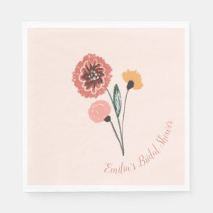 Wildblumenstrauß Florale Kunst Brautparty  Serviette