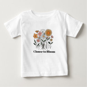 Wildblumenstrauß Minimalistische Florale Kunst Dru Baby T-shirt