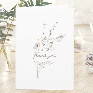 Wildblumenstrauß religiöse Dankeskarten Einladung