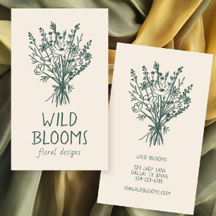 Wildblumenstrauß Rustikal Minimal Einfache Blumen  Visitenkarte
