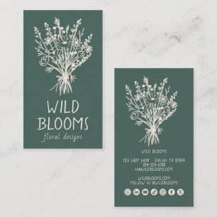 Wildblumenstrauß Rustikale Minimale Blumen Soziale Visitenkarte