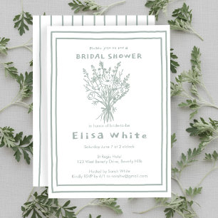 Wildblumenstrauß Rustikale Whimsical Brautparty Einladung