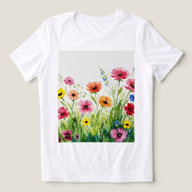 Wildblumenstrauß Tri-Blend Shirt (Design Vorderseite)