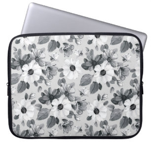 Wildblumenstrauß Wasserfarbe Vintage-Illustration Laptopschutzhülle