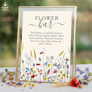 Wildblumenwiese Blumenbar Danke Geschenk Poster