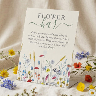 Wildblumenwiese Blumenbar Danke Geschenk Sockelschild