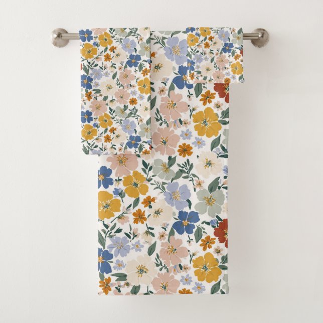 Wildblumenwiese Boho-Muster Badhandtuch Set (Insitu)