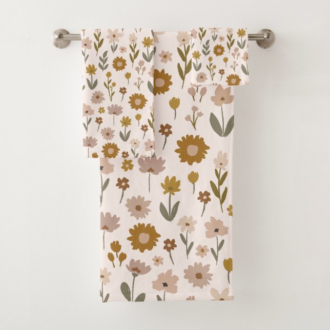 Wildblumenwiese Boho-Muster Badhandtuch Set (Insitu)