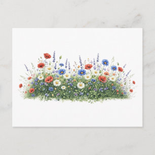 Wildblumenwiese botanischer Garten Blumen Feiertagspostkarte