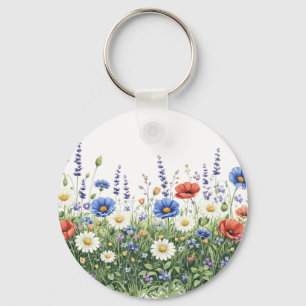 Wildblumenwiese botanischer Garten Blumen Schlüsselanhänger