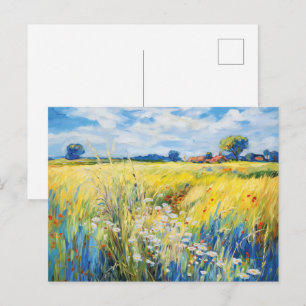 Wildblumenwiese entlang der Havel Postkarte