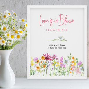 Wildblumenwiese Love is in Bloom Blumenbar Poster