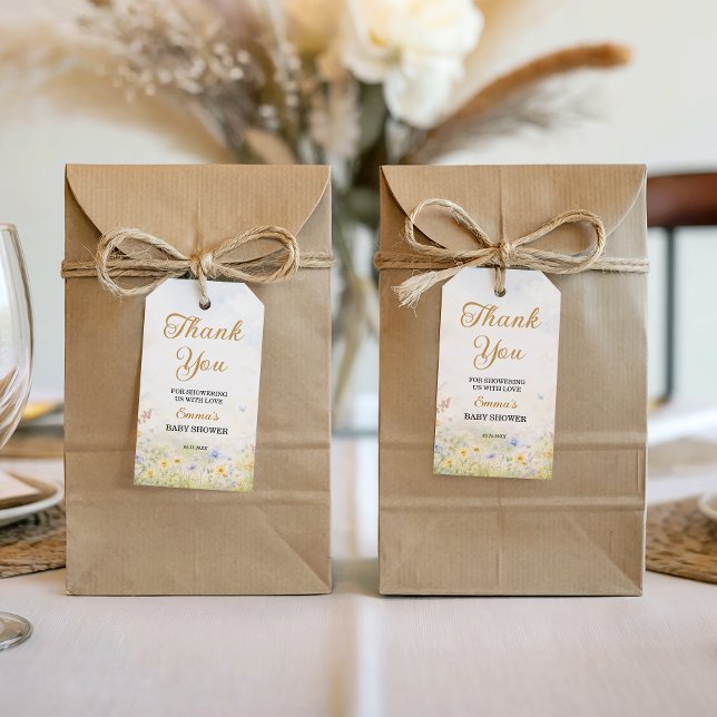 Wildblumenwiese Pastell Frühling Garten Danke Geschenkanhänger (Von Creator hochgeladen)