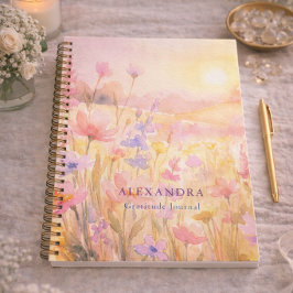 Wildblumenwiese Personalisiertes Dankbarkeits-Tag Notizbuch