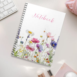 Wildblumenwiese Pink Schrift Notizblock