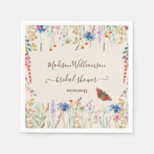 Wildblumenwiese Schmetterling Brautparty  Serviette