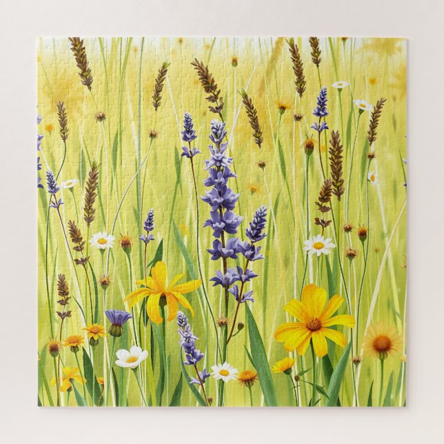 Wildblumenwiese Sommer Muster Puzzle (Vertikal)