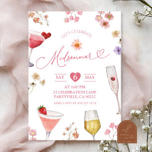 Wildblumenwiese Sommer Schweden Midsommar-Party Einladung