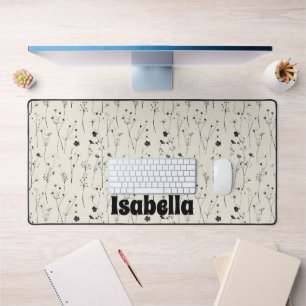 Wildblumenwiese, Wasserfarbe Boho Wildblumen, vor Schreibtischunterlage