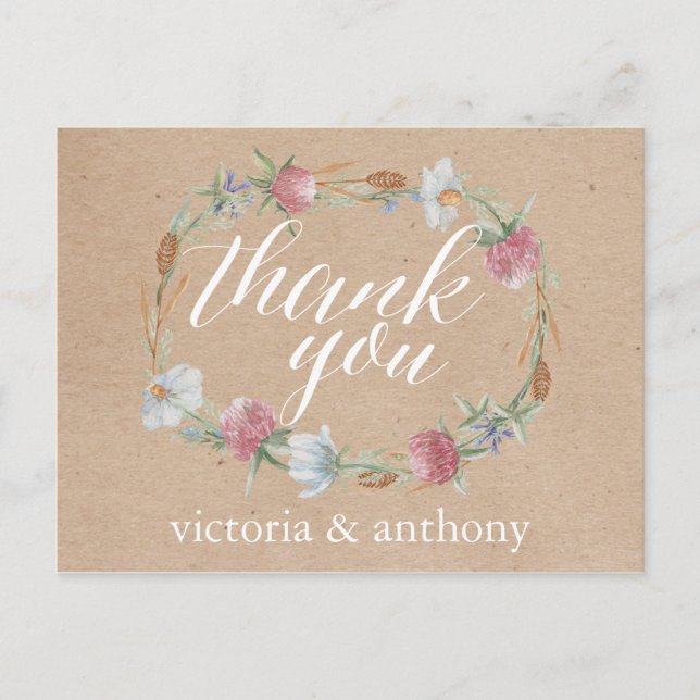 WildblumeWreath auf Postkarte (Vorderseite)