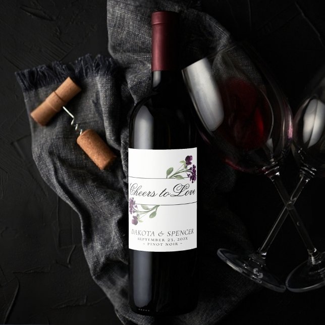 Wildblüte | Lila Bohemischer Beifall für die Liebe Weinetikett (Von Creator hochgeladen)