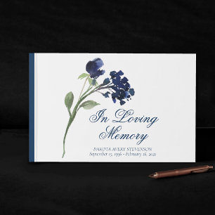 Wildblüte   Navy Blue in Love Memory Funeral Gästebuch