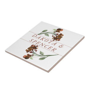 Wildblüte   Terracotta Orange Bohemisch Fliese