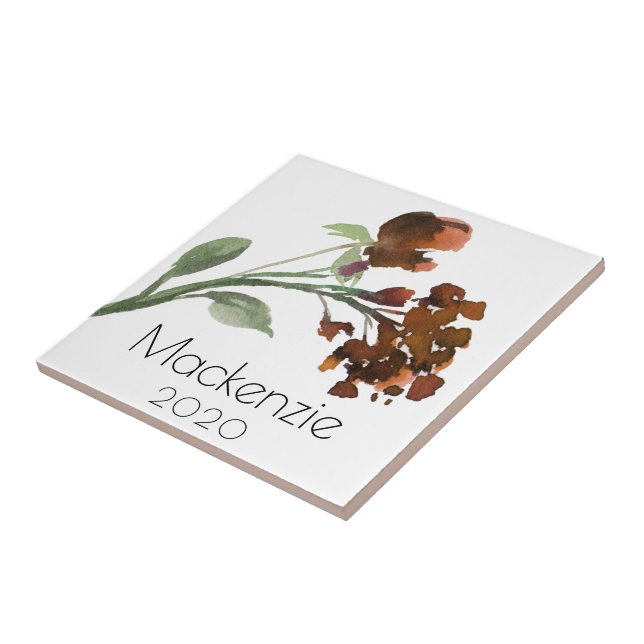 Wildblüte | Terracotta Orange Bohemisch Fliese (Seite)