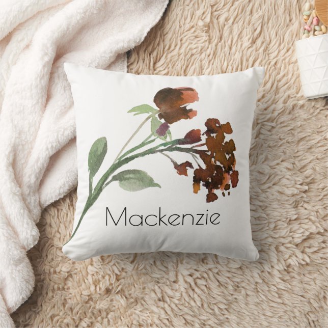 Wildblüte | Terracotta Orange Bohemisch Kissen (Decke)