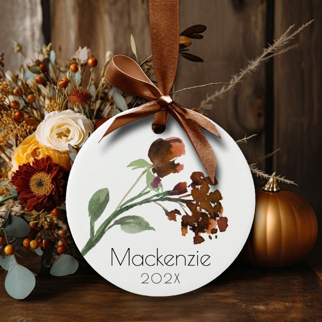 Wildblüte | Terracotta Orange Bohemisch Ornament Aus Glas (Von Creator hochgeladen)