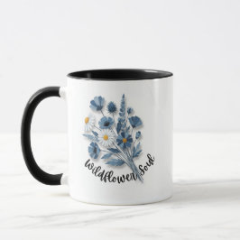 Wildblütige Seele Blaue Blumenkunst Tasse