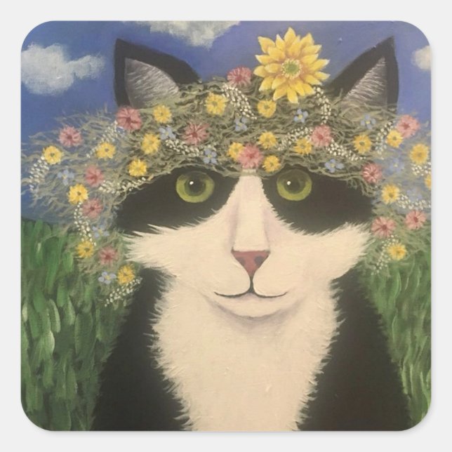 Wildboy Wreath Quadratischer Aufkleber (Vorderseite)