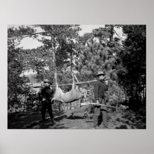 Wildbret auf einem Stock, frühe 1900s Poster