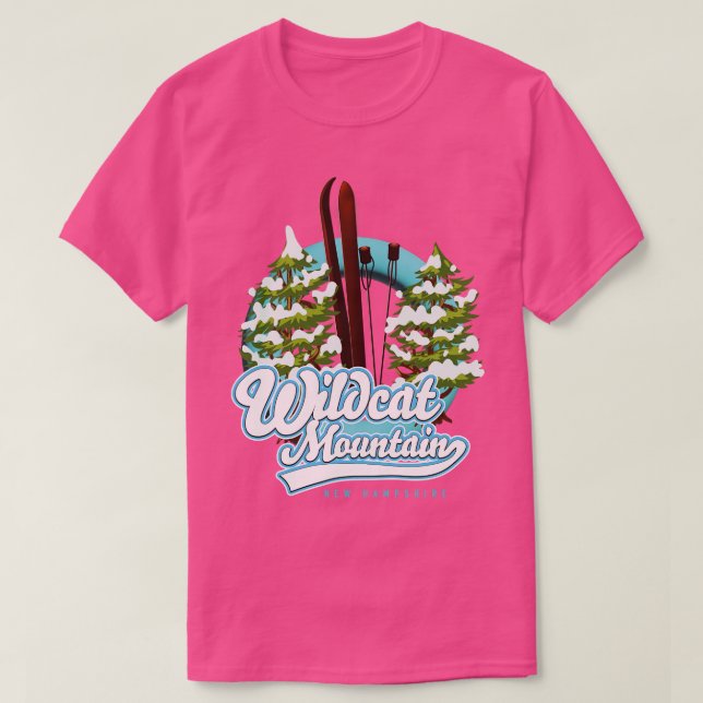 Wildcat Mountain neuer Hampshire Retro Ski T-Shirt (Design vorne)