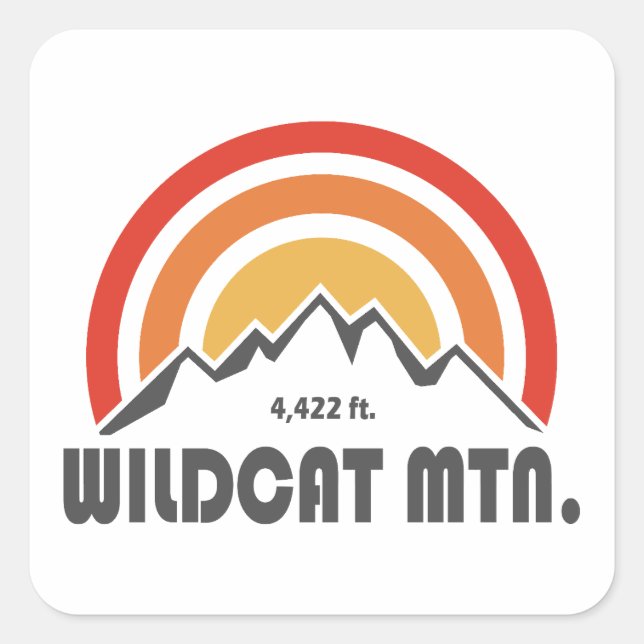 Wildcat Mountain New Hampshire Quadratischer Aufkleber (Vorderseite)